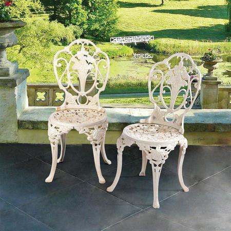 DESIGN TOSCANO Villa Ravello Rose Garden Cast Iron Bistro Chair: Set of Two SP93464